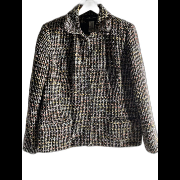 Sag Harbor Multi color Coat/Jacket Size 16 Acrylic Polyester/Cotton/Metallic - Picture 2 of 8